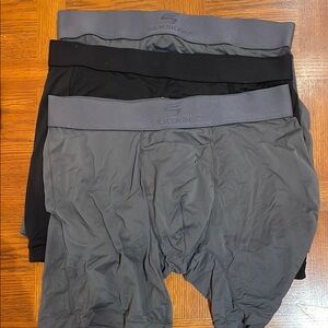 Gray and Black Athletic Boxer Briefs with Stretch Fabric